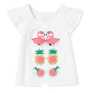 Toddler Girls Glitter Peek-A-Boo Ruffle Top